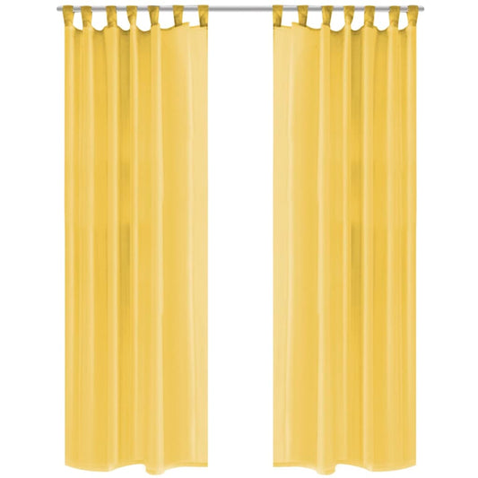 vidaXL Voile Curtains 2 pcs 140x175 cm Yellow