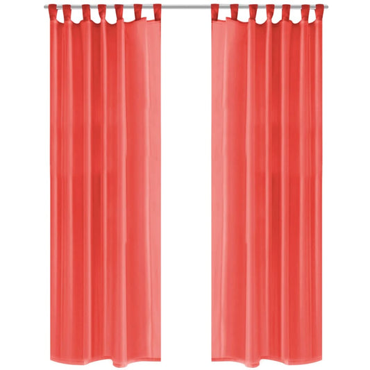 vidaXL Voile Curtains 2 pcs 140x245 cm Red