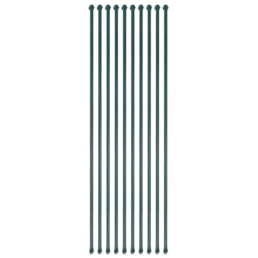 vidaXL Garden Posts 10 pcs 1.5 m Metal Green