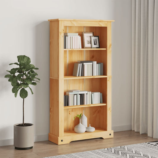 vidaXL 4-Tier Bookcase Mexican Pine Corona Range 81x29x150 cm