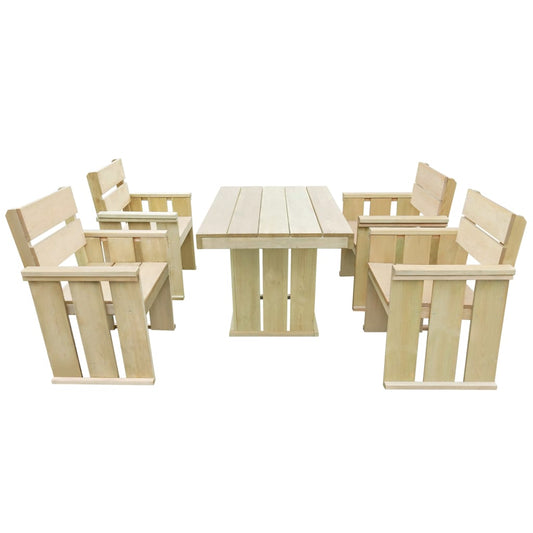 vidaXL 5 Piece Outdoor Dining Set Impregnated Pinewood