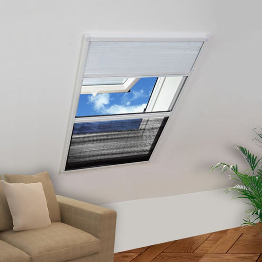 vidaXL Plisse Insect Screen for Windows Aluminium 80x120 cm with Shade