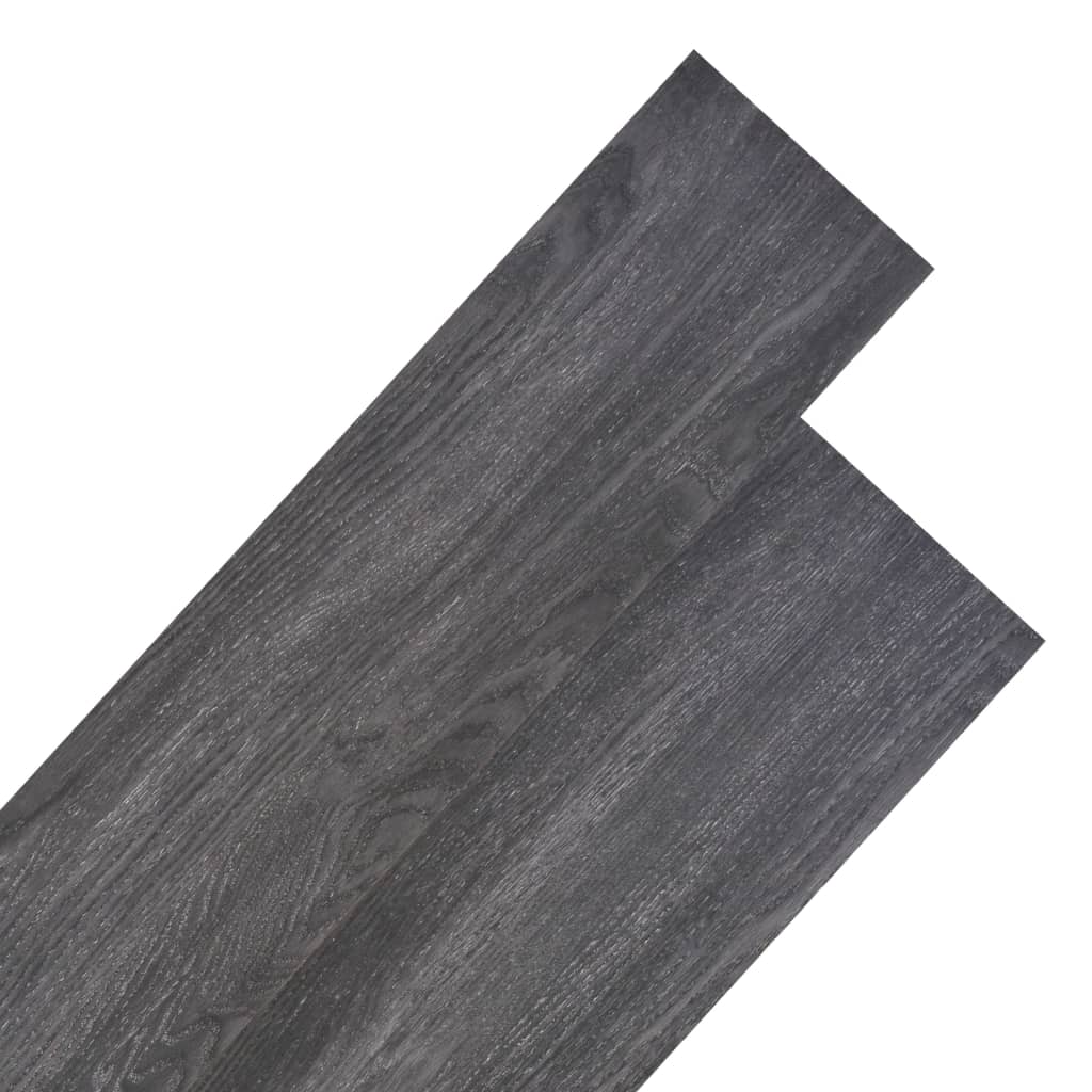 vidaXL Non Self-adhesive PVC Flooring Planks 5.26 mŒ_ 2 mm Black and White