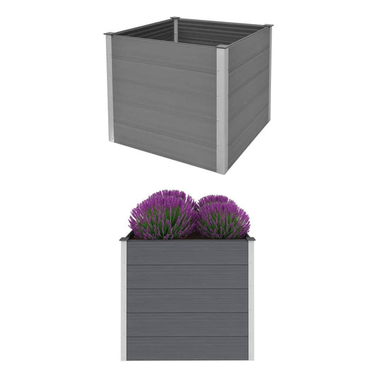 vidaXL Garden Raised Bed WPC 100x100x91 cm Grey