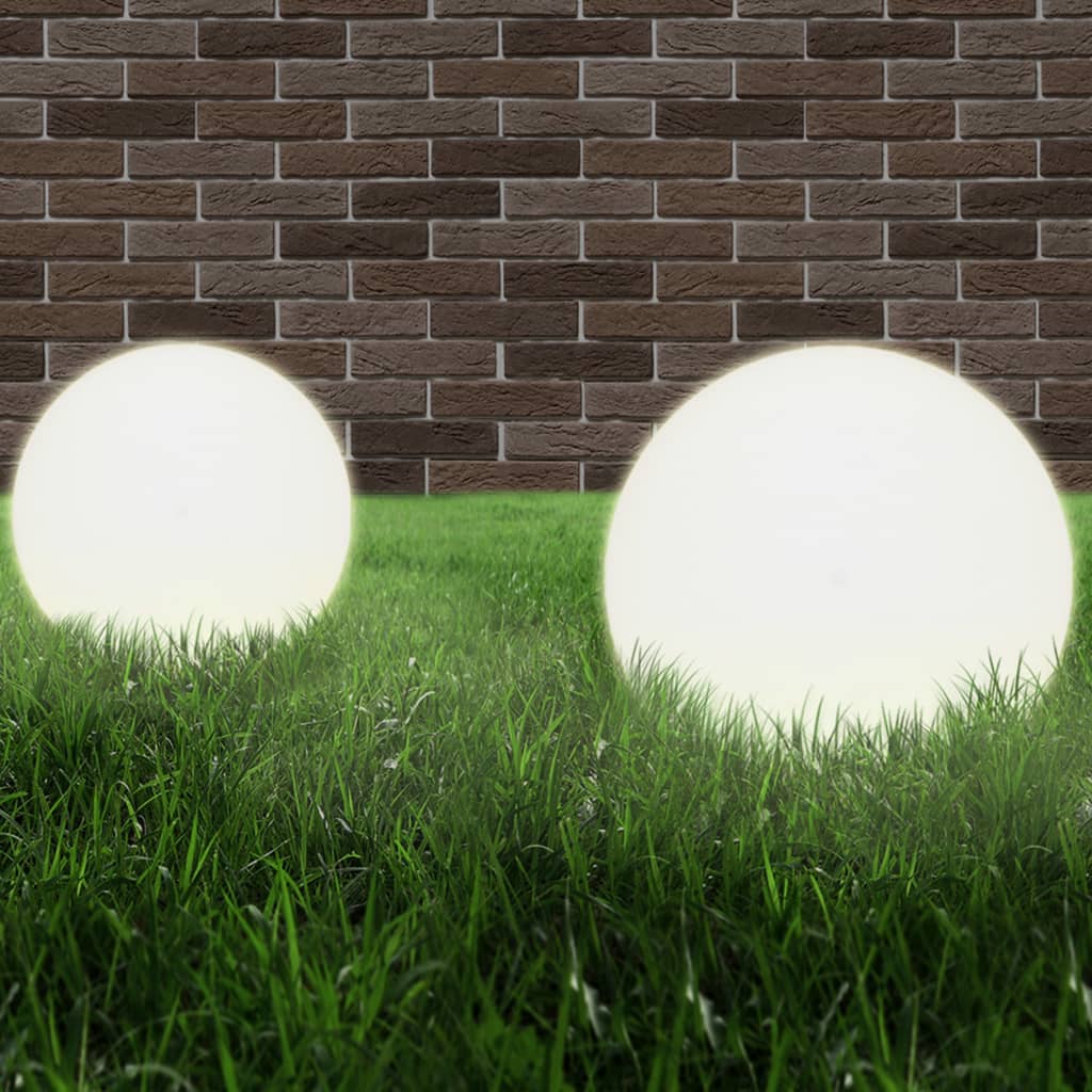 vidaXL LED Bowl Lamps 2 pcs Spherical 40 cm PMMA