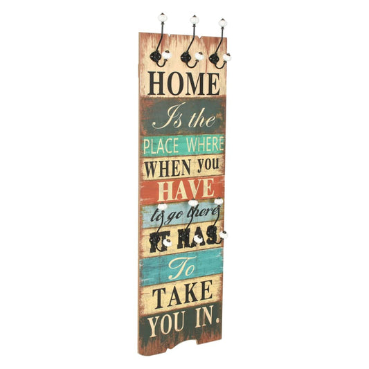 vidaXL Wall-mounted Coat Rack with 6 Hooks 120x40 cm HOME IS