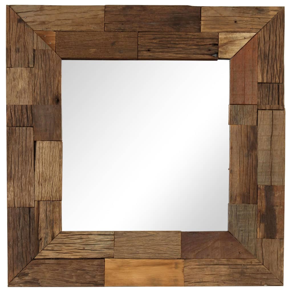 vidaXL Mirror Solid Reclaimed Wood 50x50 cm