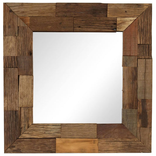 vidaXL Mirror Solid Reclaimed Wood 50x50 cm