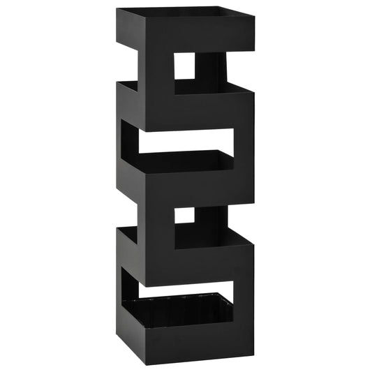 vidaXL Umbrella Stand Tetris Steel Black