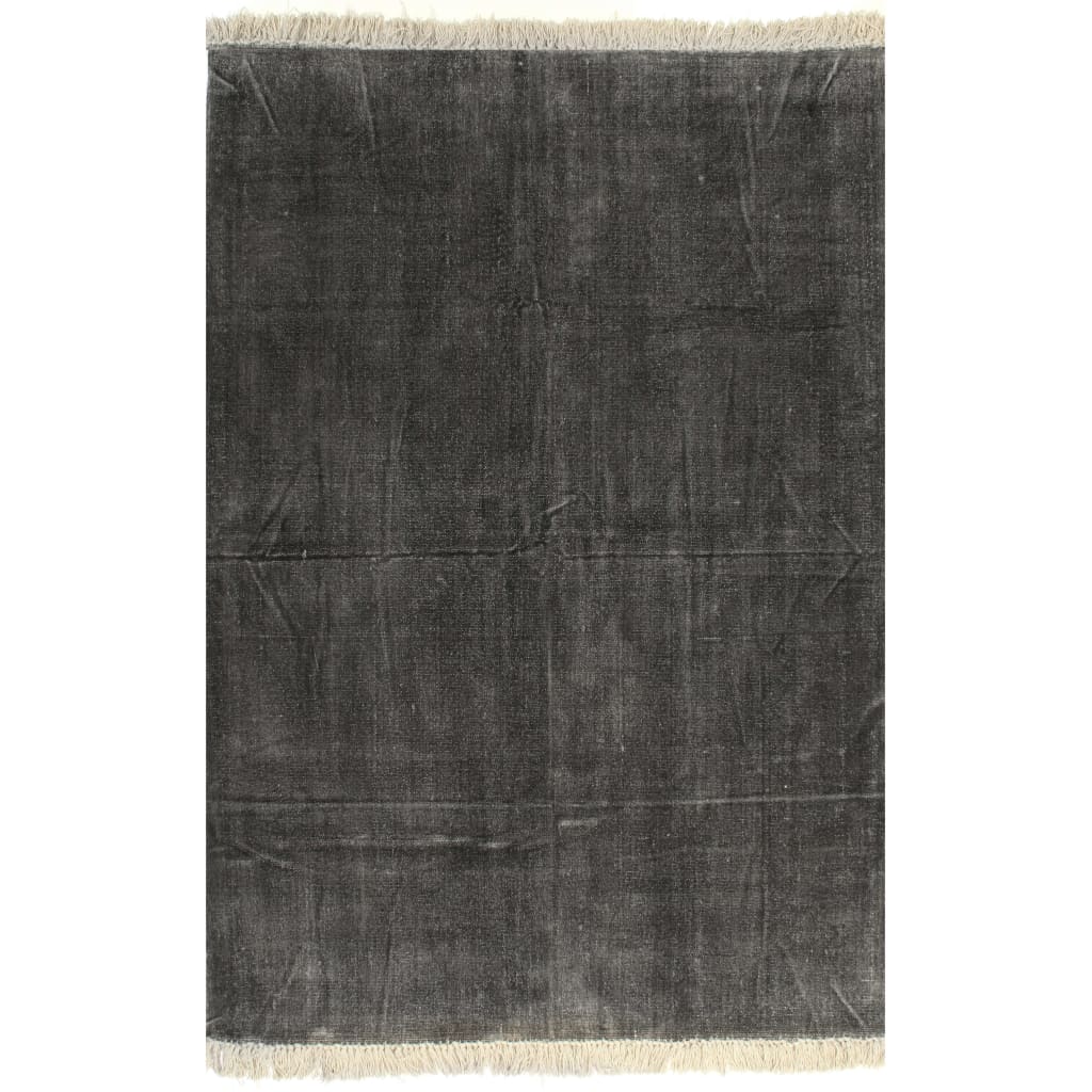 vidaXL Kilim Rug Cotton 160x230 cm Anthracite
