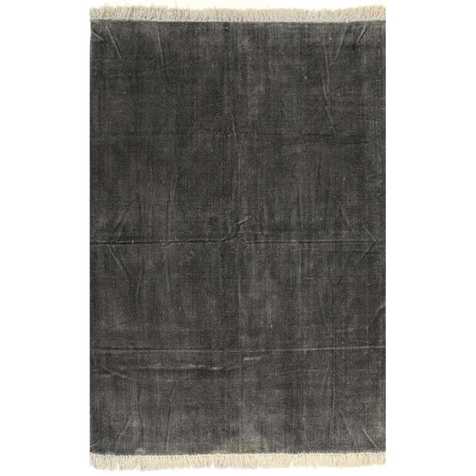 vidaXL Kilim Rug Cotton 160x230 cm Anthracite