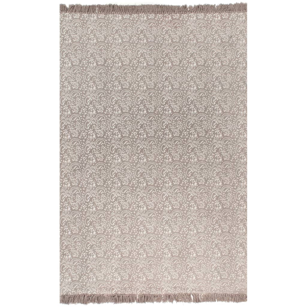 vidaXL Kilim Rug Cotton 120x180 cm with Pattern Taupe