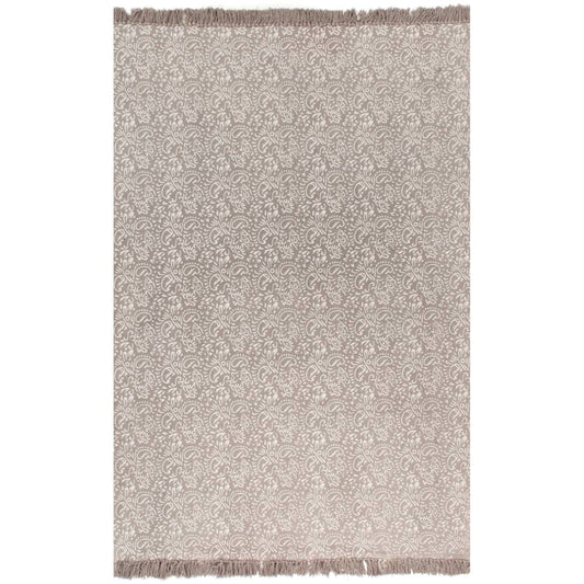 vidaXL Kilim Rug Cotton 120x180 cm with Pattern Taupe