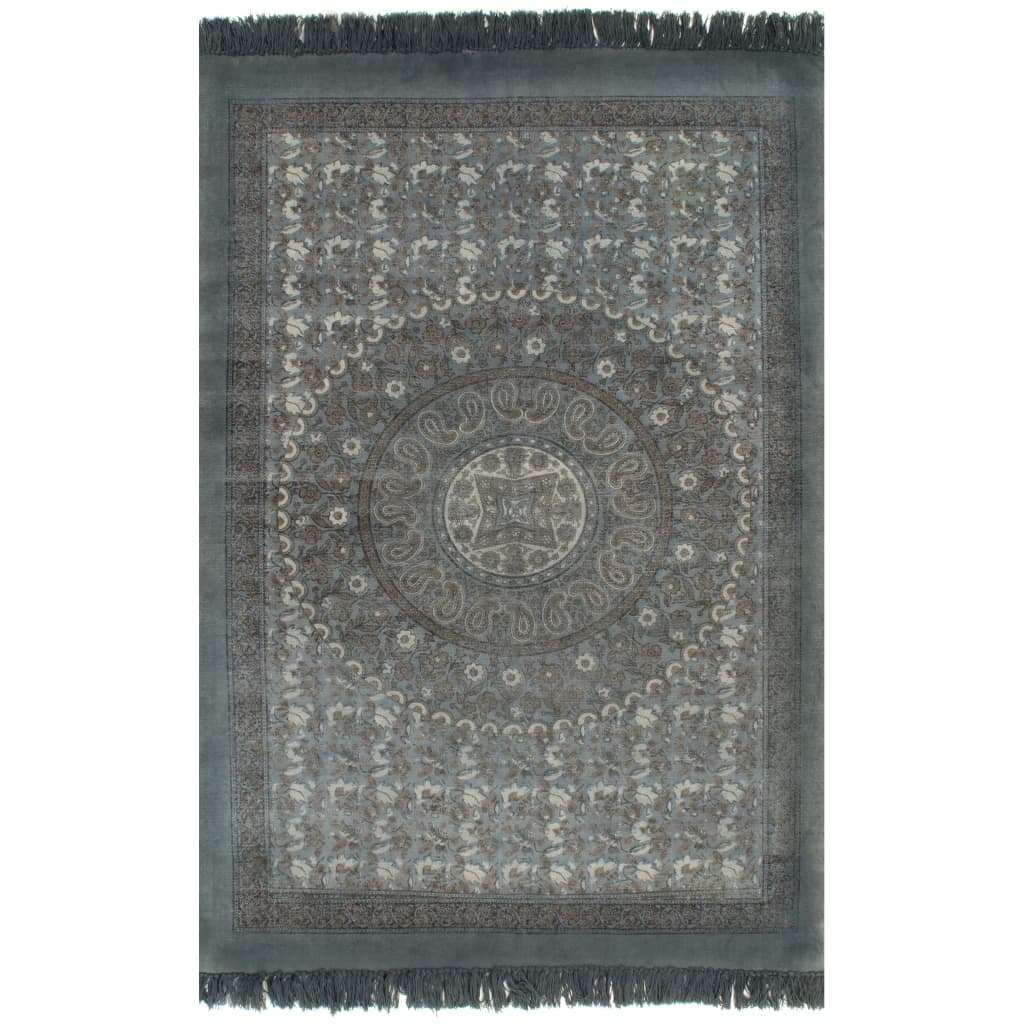 vidaXL Kilim Rug Cotton 160x230 cm with Pattern Grey