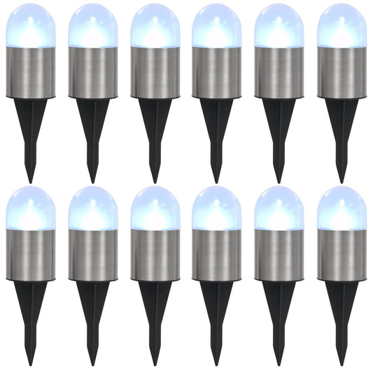 vidaXL Solar Ground Lights 12 pcs LED Lights White