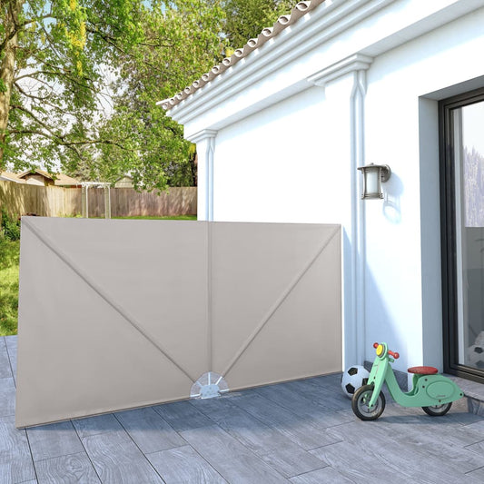 vidaXL Collapsible Terrace Side Awning Cream 300x150 cm