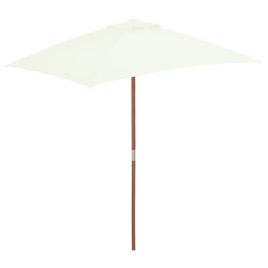 vidaXL Outdoor Parasol with Wooden Pole 150x200 cm Sand