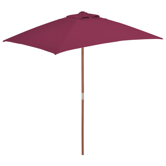 vidaXL Outdoor Parasol with Wooden Pole 150x200 cm Bordeaux Red