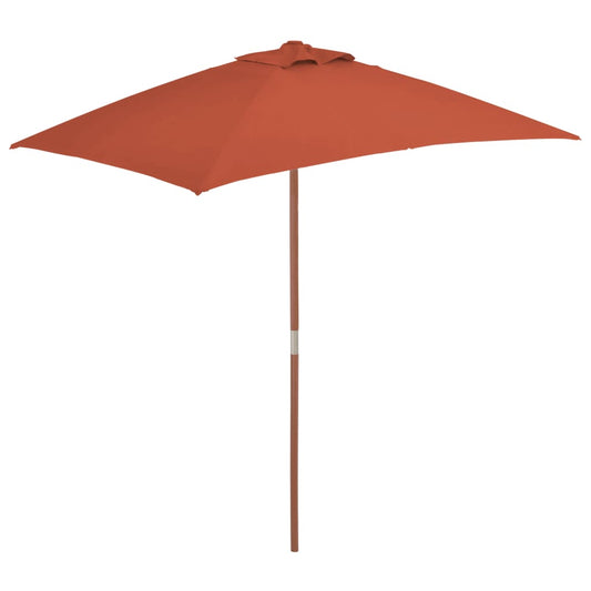 vidaXL Outdoor Parasol with Wooden Pole 150x200 cm Terracotta