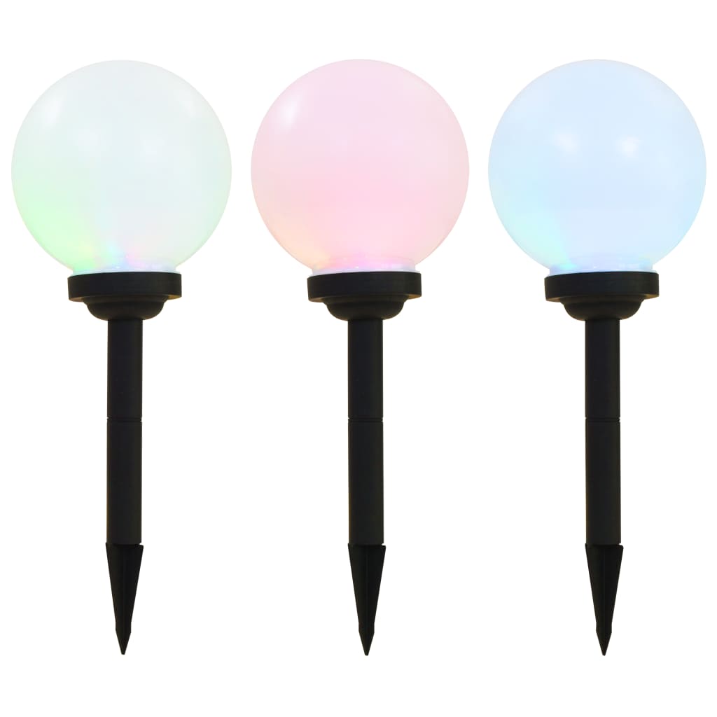 vidaXL Outdoor Solar Lamps 3 pcs LED Spherical 20 cm RGB