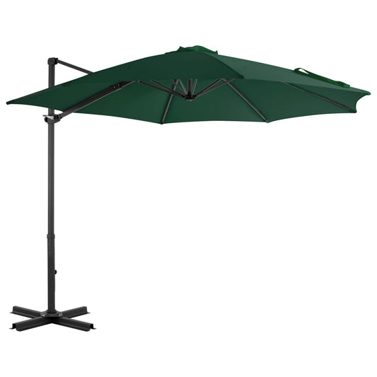 vidaXL Cantilever Umbrella with Aluminium Pole Green 300 cm
