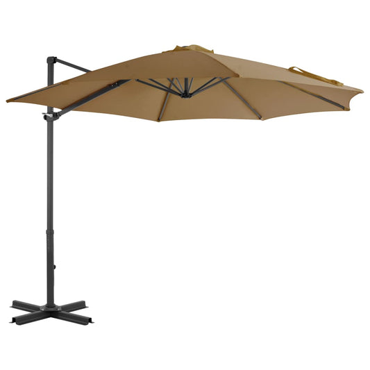 vidaXL Cantilever Umbrella with Aluminium Pole Taupe 300 cm