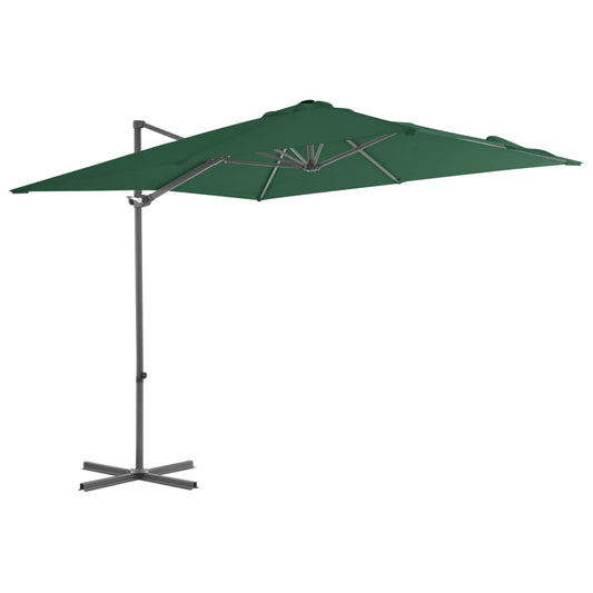 vidaXL Cantilever Umbrella with Steel Pole Green 250x250 cm