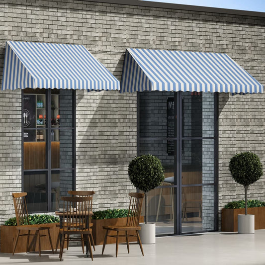 vidaXL Bistro Awning 300x120 cm Blue and White