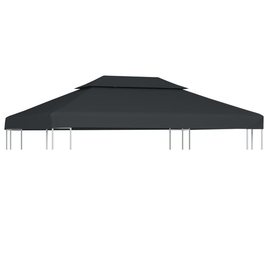 vidaXL 2-Tier Gazebo Top Cover 310 g/mŒ_ 4x3 m Anthracite