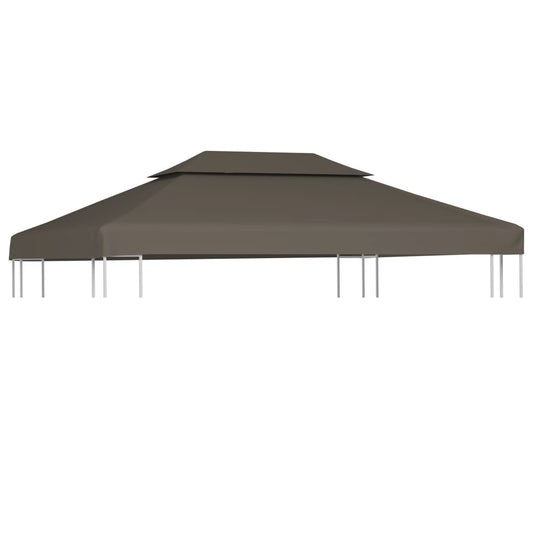 vidaXL 2-Tier Gazebo Top Cover 310 g/mŒ_ 4x3 m Taupe