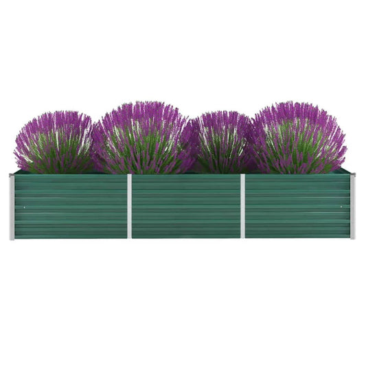 vidaXL Garden Raised Bed Galvanised Steel 240x80x45 cm Green
