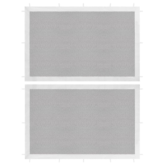 vidaXL Party Tent Sidewall 2 pcs White and Black Mesh