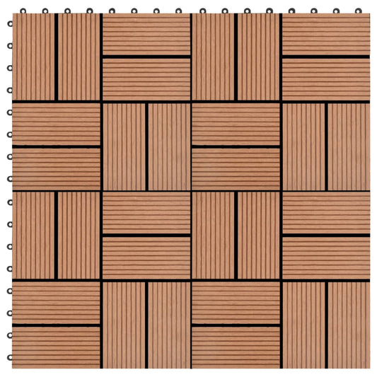vidaXL 11 pcs Decking Tiles WPC 30x30 cm 1 sqm Brown