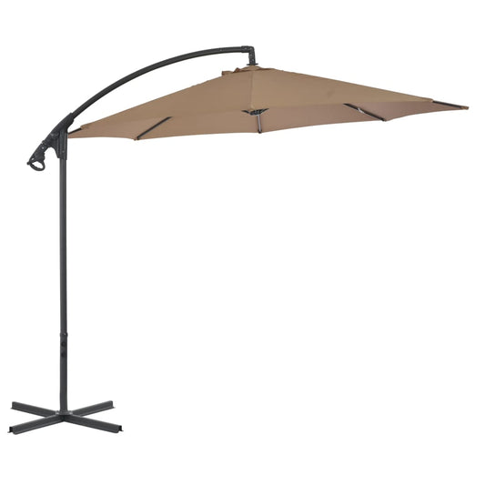 vidaXL Cantilever Umbrella with Steel Pole 300 cm Taupe