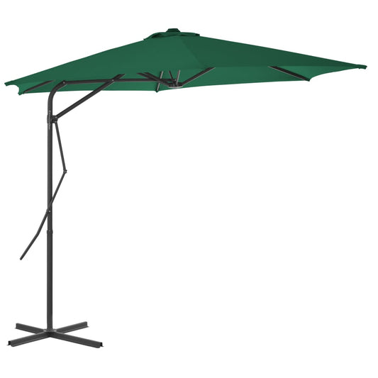 vidaXL Outdoor Parasol with Steel Pole 300 cm Green