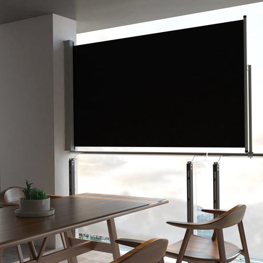 vidaXL Patio Retractable Side Awning 140 x 300 cm Black