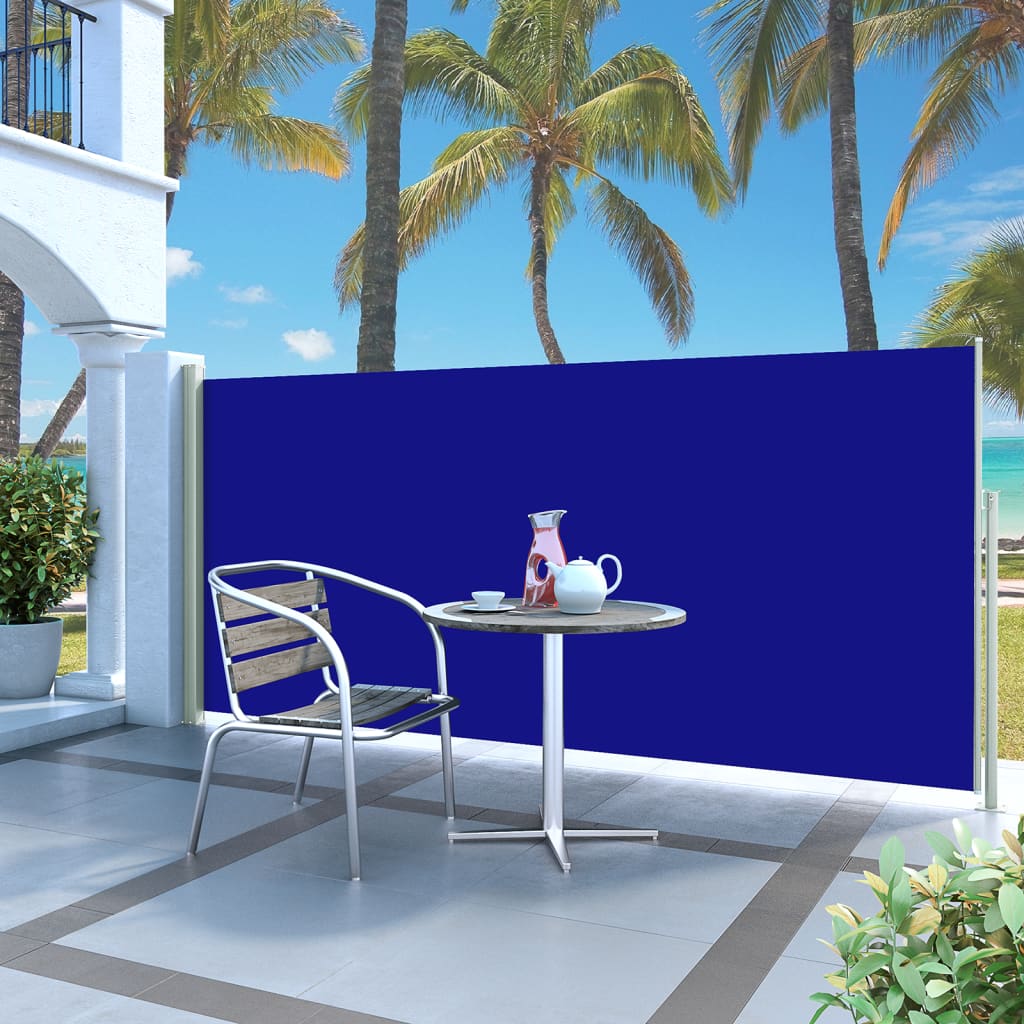 vidaXL Retractable Side Awning 140 x 300 cm Blue