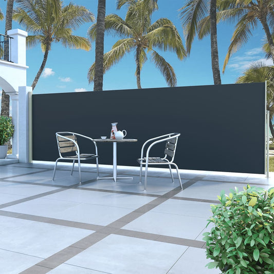 vidaXL Retractable Side Awning 160 x 500 cm Black