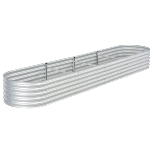 vidaXL Garden Raised Bed 400x80x44 cm Galvanised Steel Silver