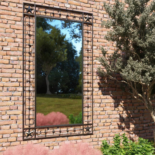 vidaXL Garden Wall Mirror Rectangular 60x110 cm Black