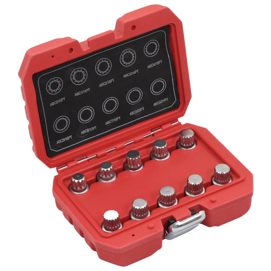 vidaXL 10 Piece Locking Wheel Nut Key Set for VW
