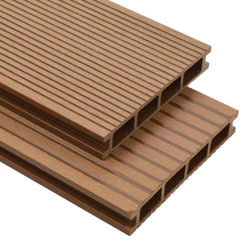 vidaXL WPC Hollow Decking Boards with Accessories 30 mŒ_ 2.2 m Teak