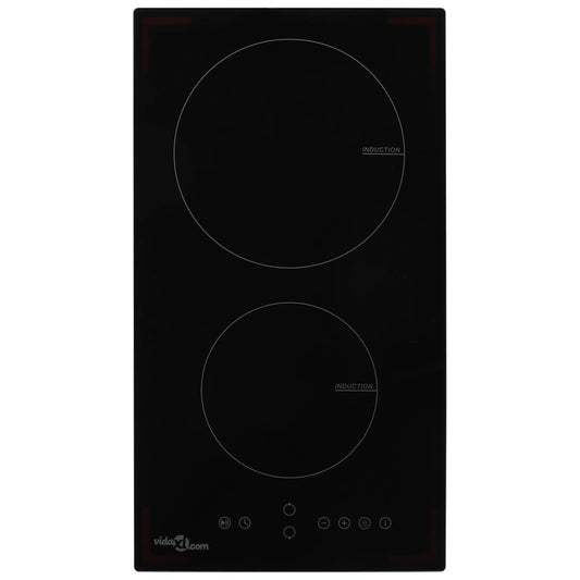 vidaXL Induction Hob with 2 Burners Touch Control Glass 3500 W