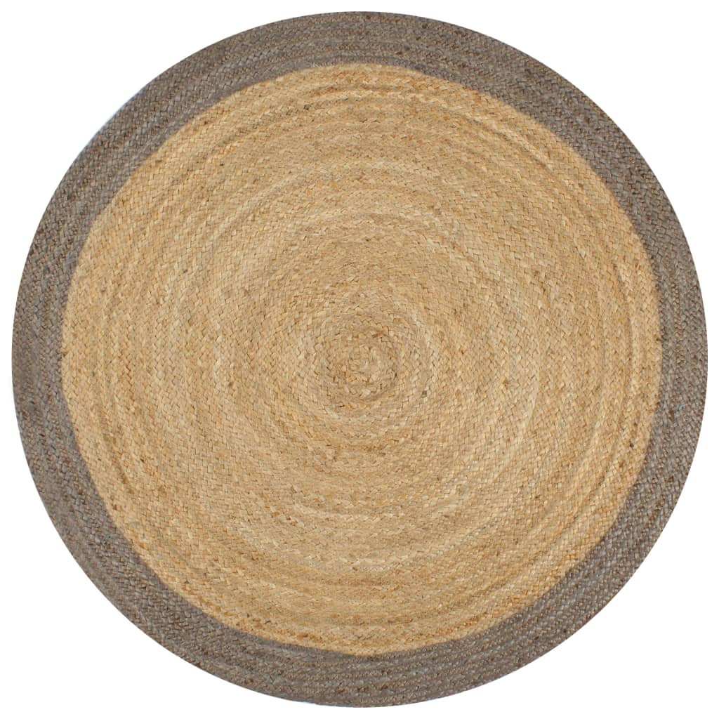 vidaXL Handmade Rug Jute with Grey Border 150 cm