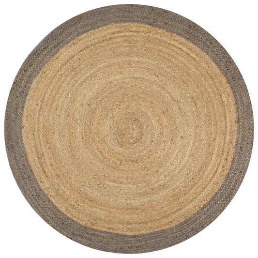 vidaXL Handmade Rug Jute with Grey Border 150 cm
