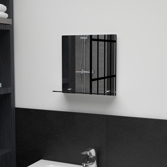 vidaXL Wall Mirror with Shelf 30x30 cm Tempered Glass