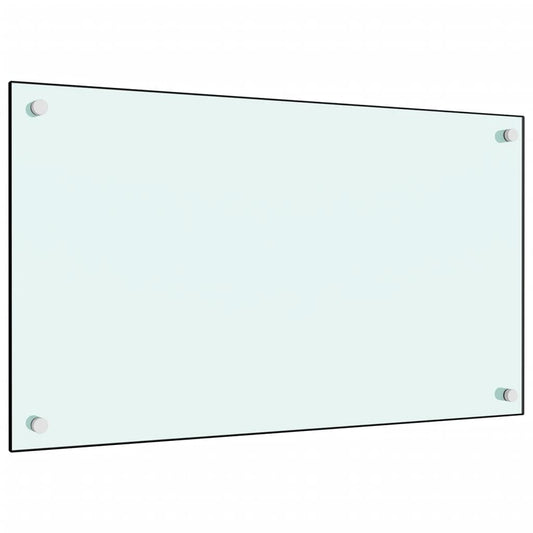 vidaXL Kitchen Backsplash White 70x40 cm Tempered Glass