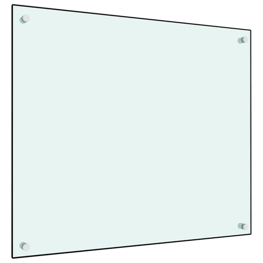 vidaXL Kitchen Backsplash White 70x60 cm Tempered Glass