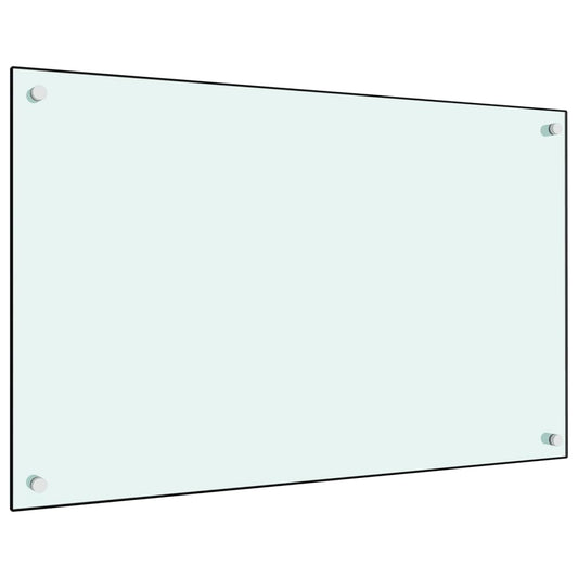 vidaXL Kitchen Backsplash White 80x50 cm Tempered Glass