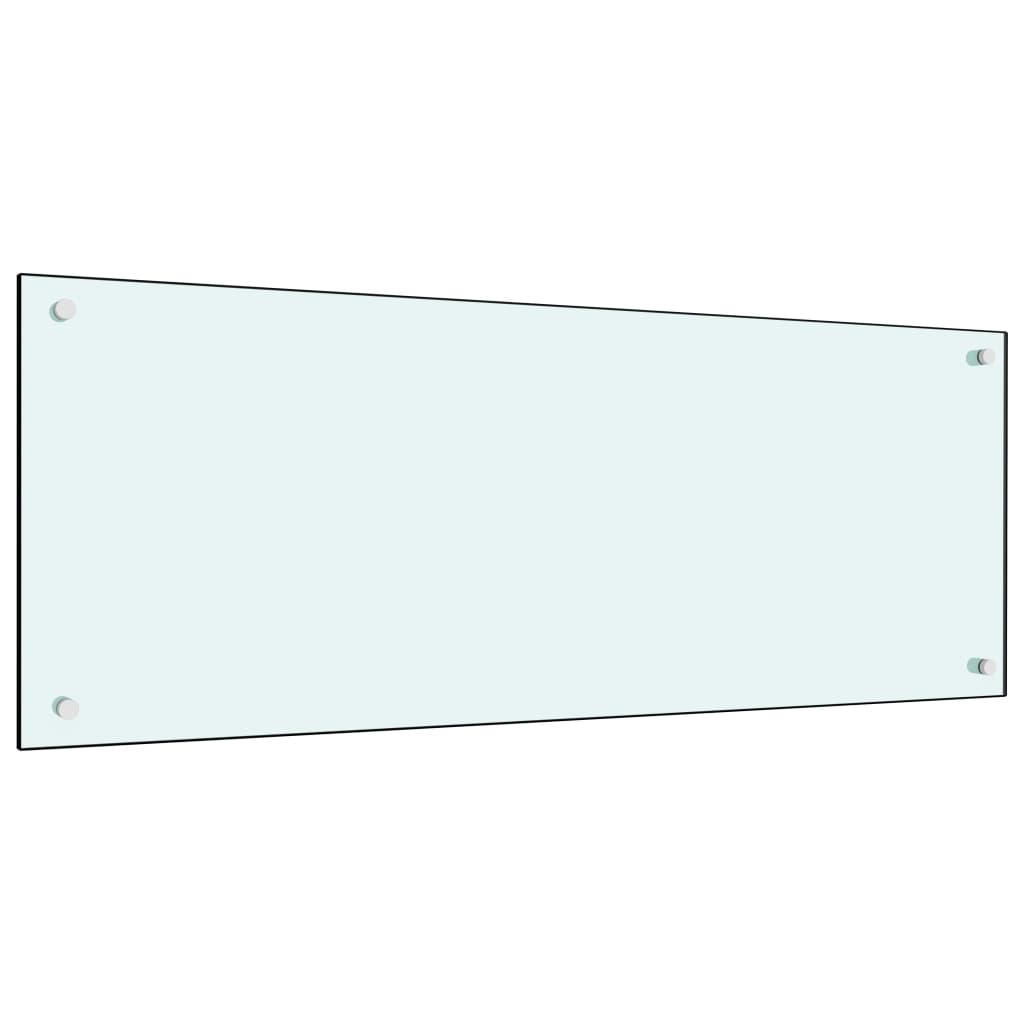 vidaXL Kitchen Backsplash White 100x40 cm Tempered Glass
